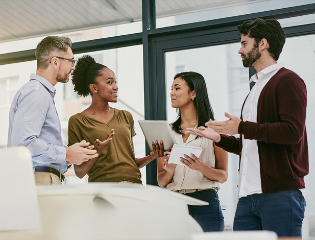 Office team working together